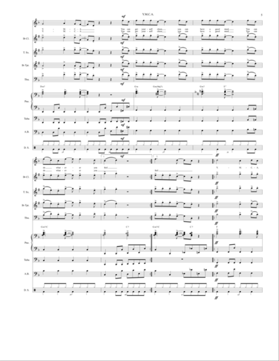 Y.M.C.A. Tenor Saxophone scores gallery preview page 5