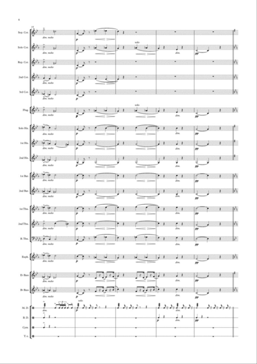 Grieg: Funeral March for Rikard Nordraak (Brass Band version) Brass Band scores gallery preview page 4