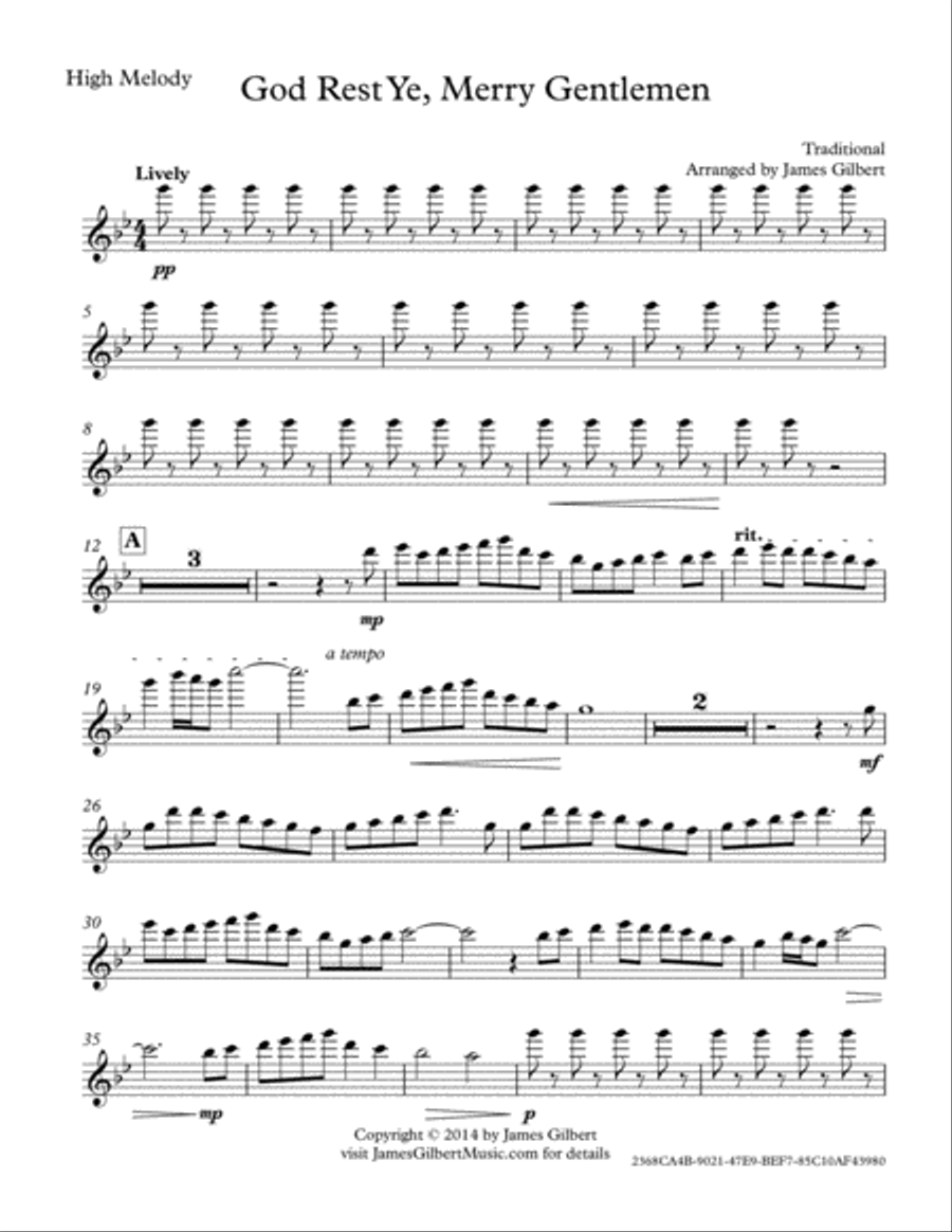 God Rest Ye, Merry Gentlemen Small Ensemble scores gallery preview page 6