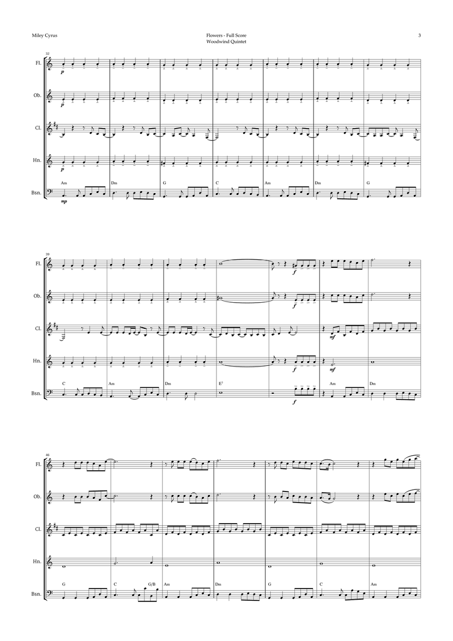 Flowers Woodwind Quintet scores gallery preview page 3