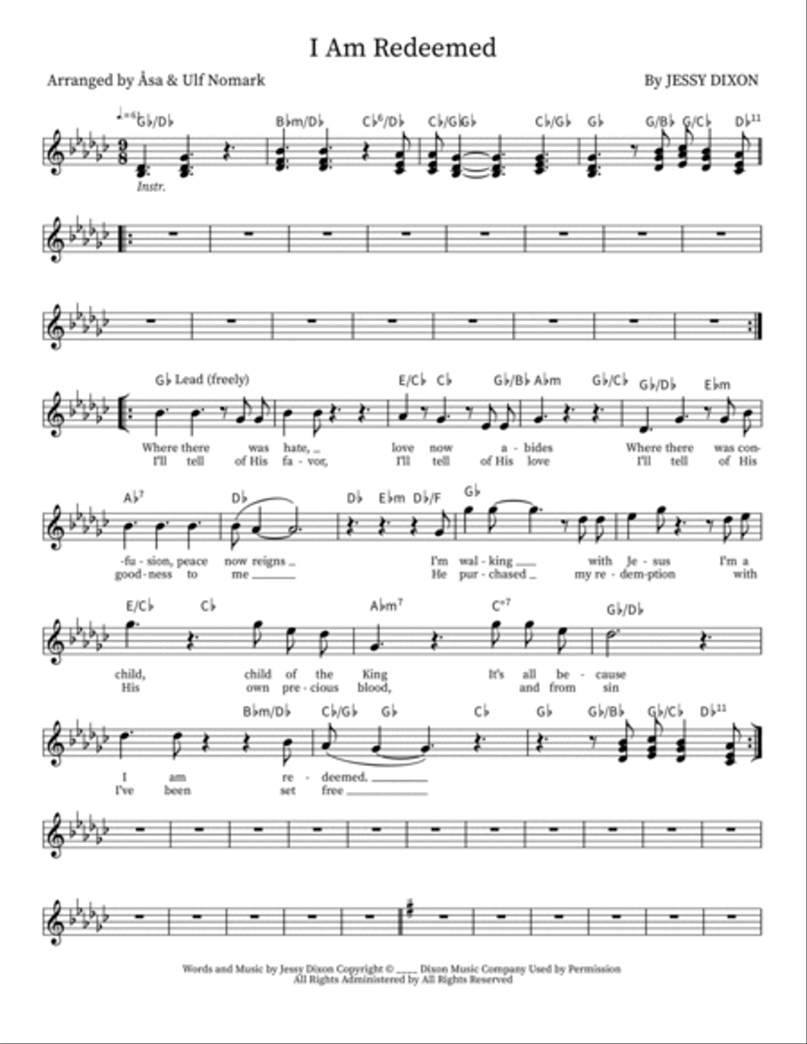 I Am Redeemed 4-Part scores gallery preview page 6