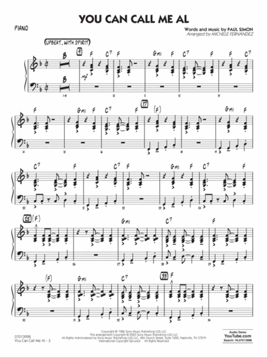 You Can Call Me Al (arr. Michele Fernández) - Piano Jazz Ensemble scores gallery preview page 2