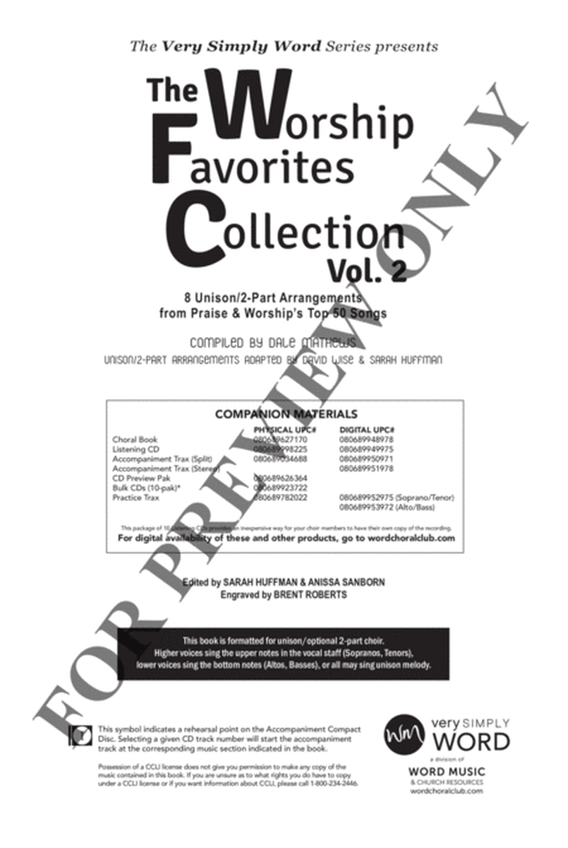 The Worship Favorites Collection, Volume 2 - Choral Book