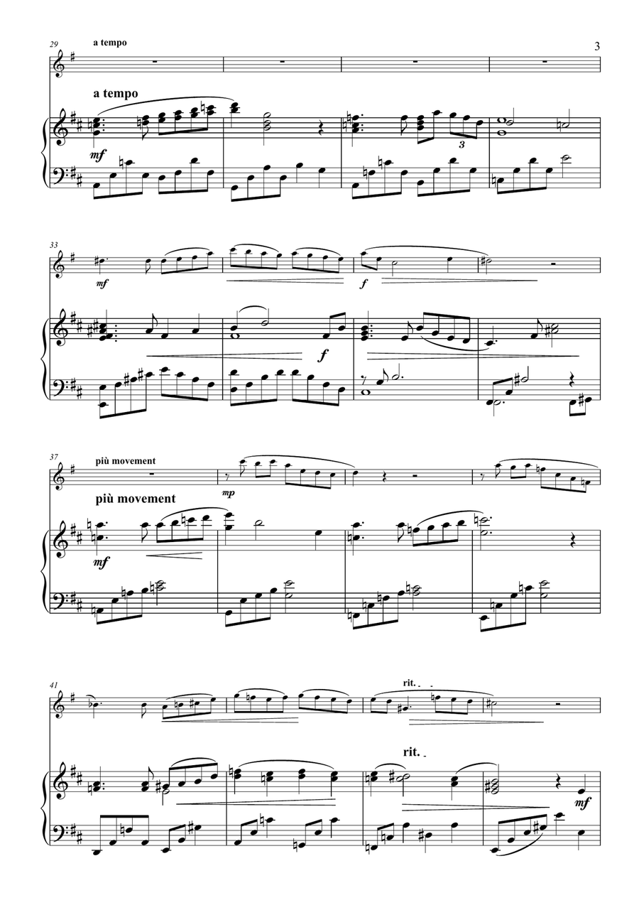 Ballade in B minor for Alto flute and Piano. Flute Solo scores gallery preview page 4