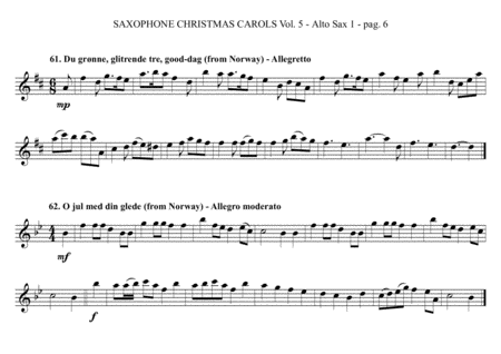 SAXOPHONE CHRISTMAS CAROLS vol. 5 - 12 world famous European Carols for Sax Quartet (SATB or AATB)
