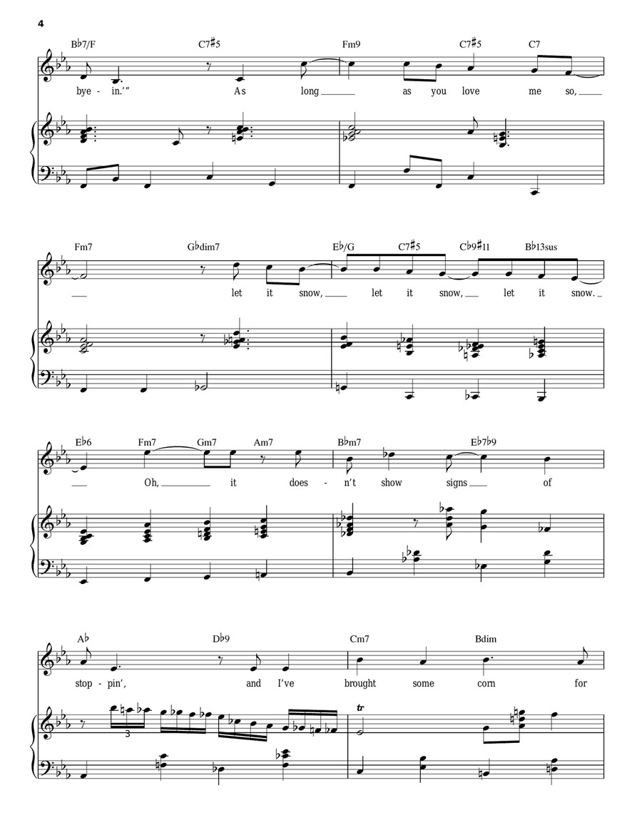 Let It Snow! Let It Snow! Let It Snow! Piano, Vocal scores gallery preview page 4