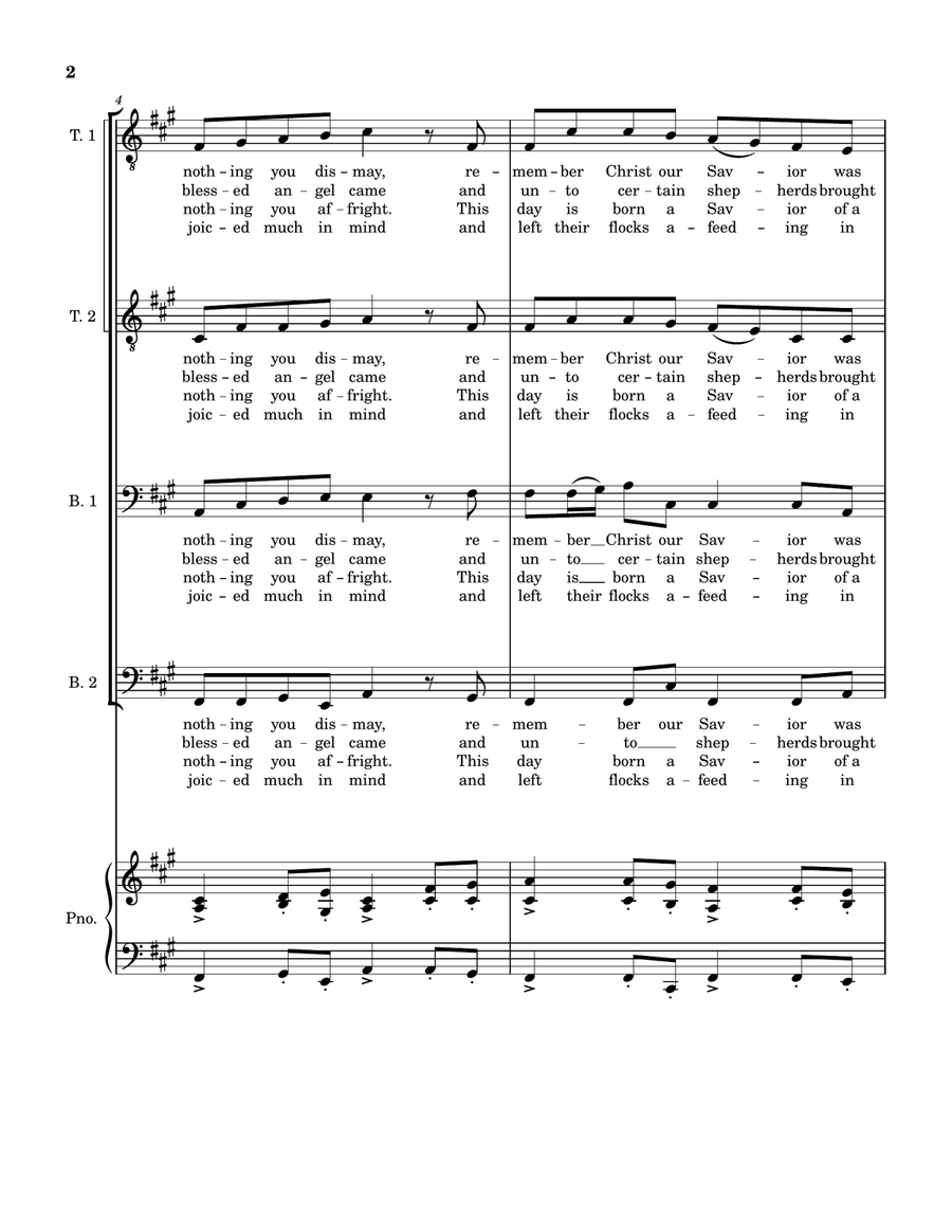 Five Christmas Songs - TTBB Choir with optional Piano accompaniment TTBB scores gallery preview page 4