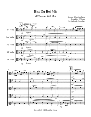 Book cover for Bist Du Bei Mir (Viola Quintet)