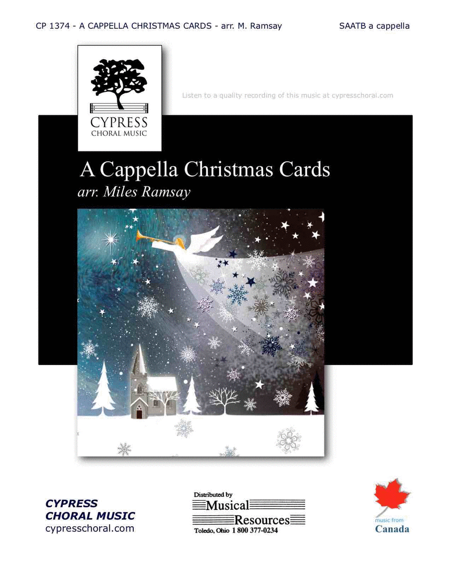 A Cappella Christmas Cards 4-Part scores gallery preview page 1