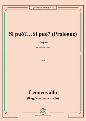 Leoncavallo-Si può?…Si può?(Prologue),in C Major,from 'Pagliacci(Dramma in due atti)',for Voice and
