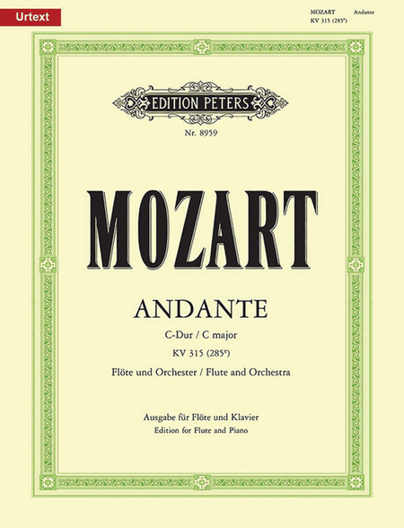 Andante in C K315 (285e) for Flute and Orchestra (Edition for Flute and Piano)