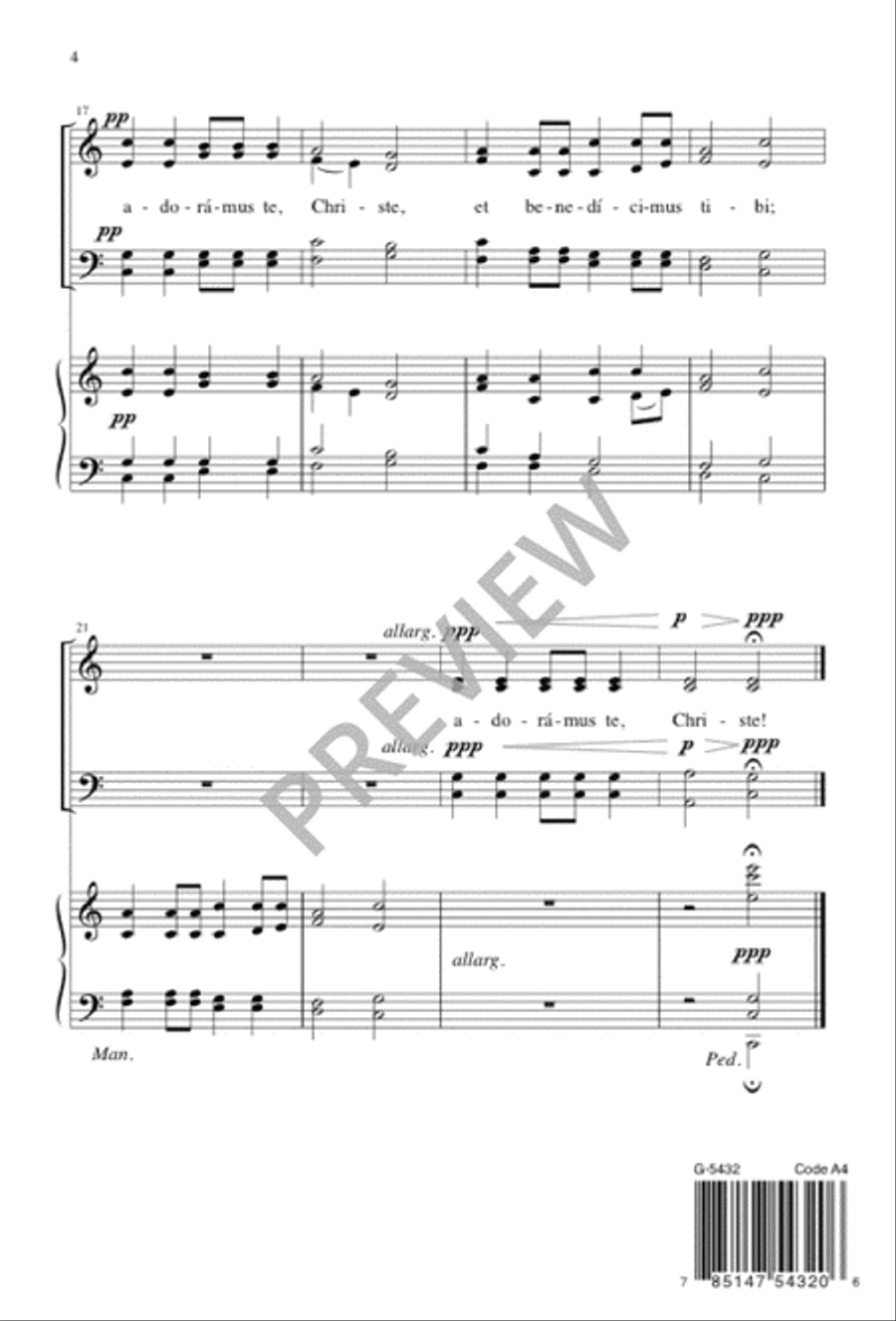 Adoramus Te, Christe Adoramus Te, Christe 4-Part scores gallery preview page 4