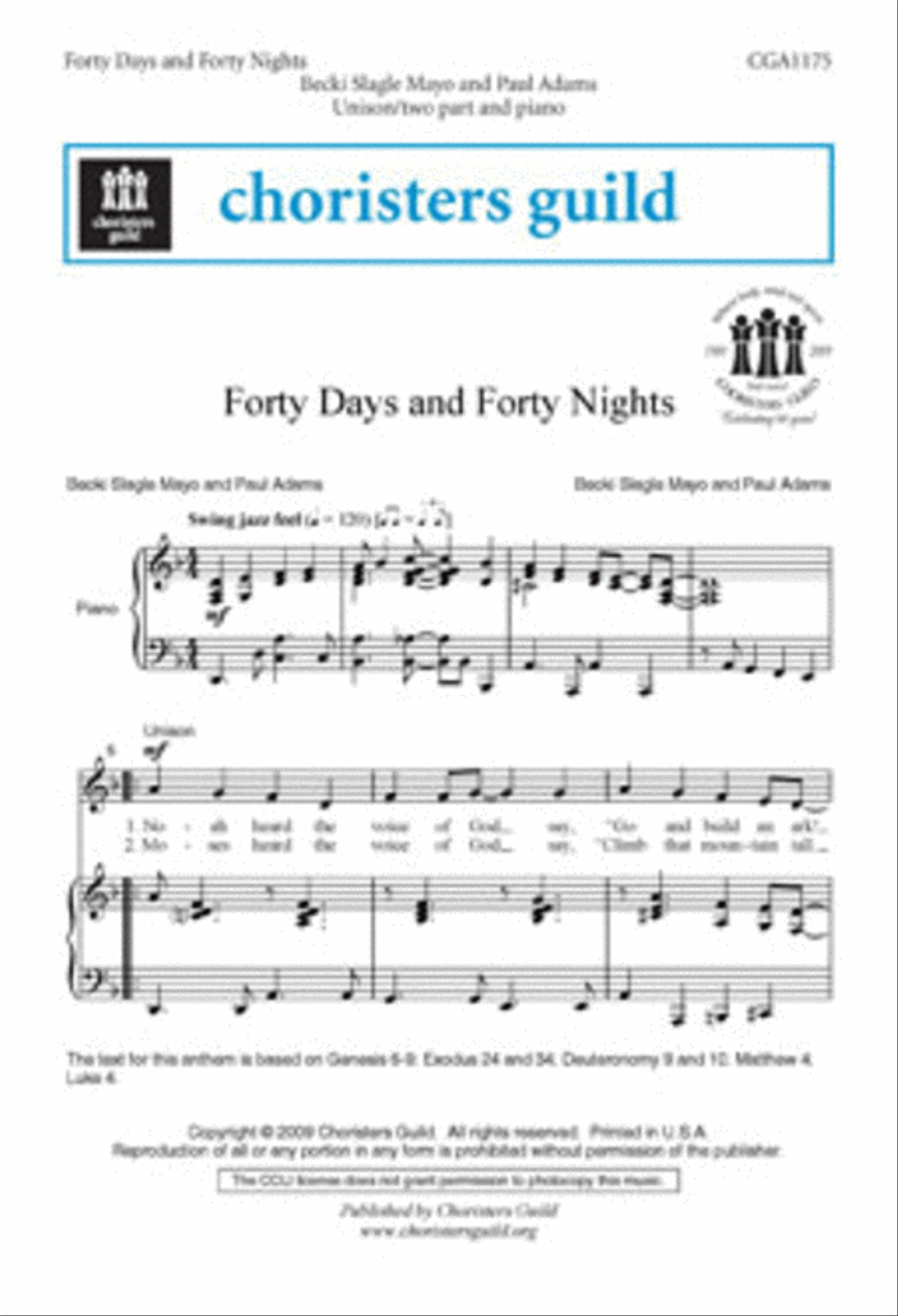 Forty Days and Forty Nights 2-Part scores gallery preview page 1