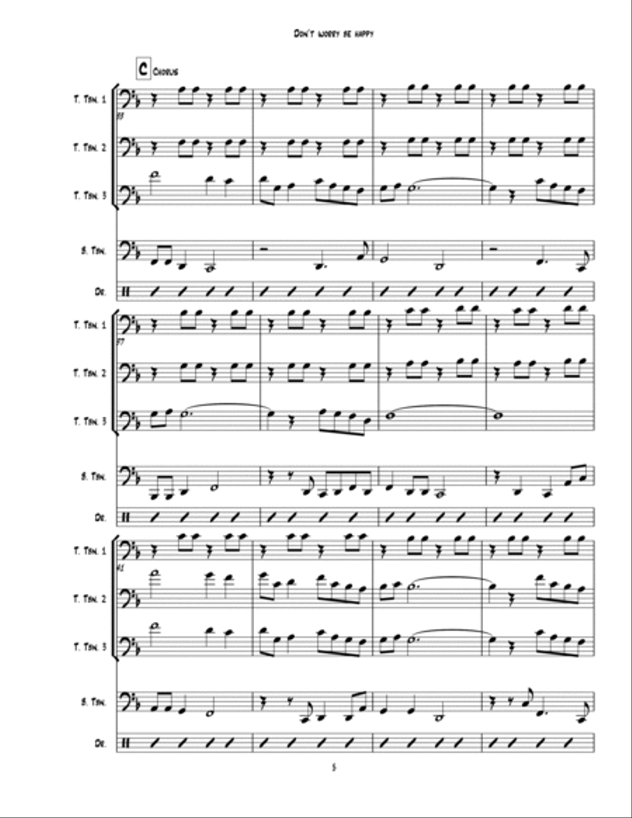 Don't Worry, Be Happy Trombone Solo scores gallery preview page 5