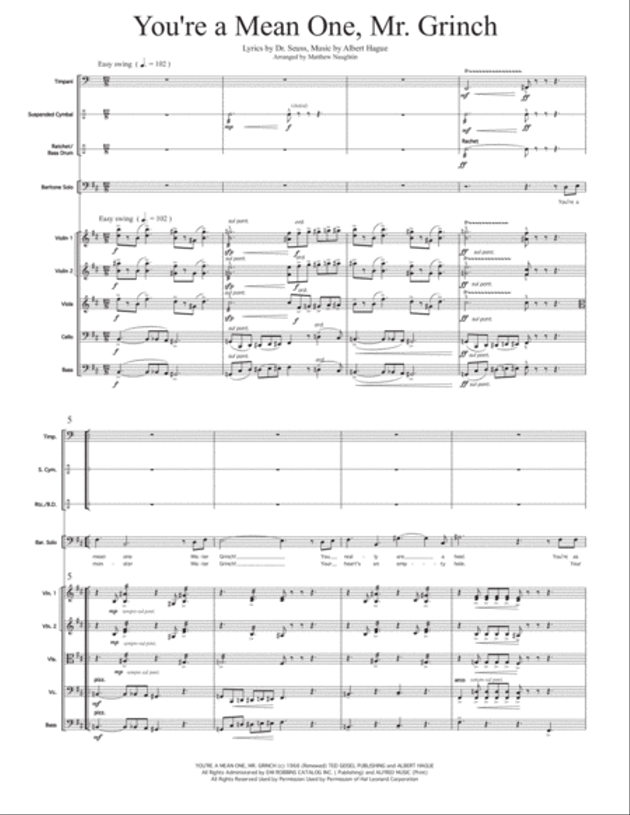 You're A Mean One, Mr. Grinch Small Ensemble scores gallery preview page 1