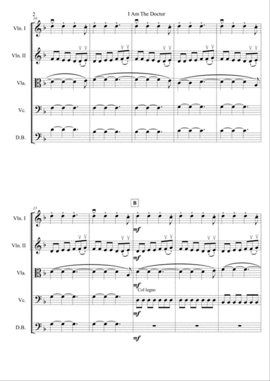 I Am The Doctor String Quintet scores gallery preview page 2