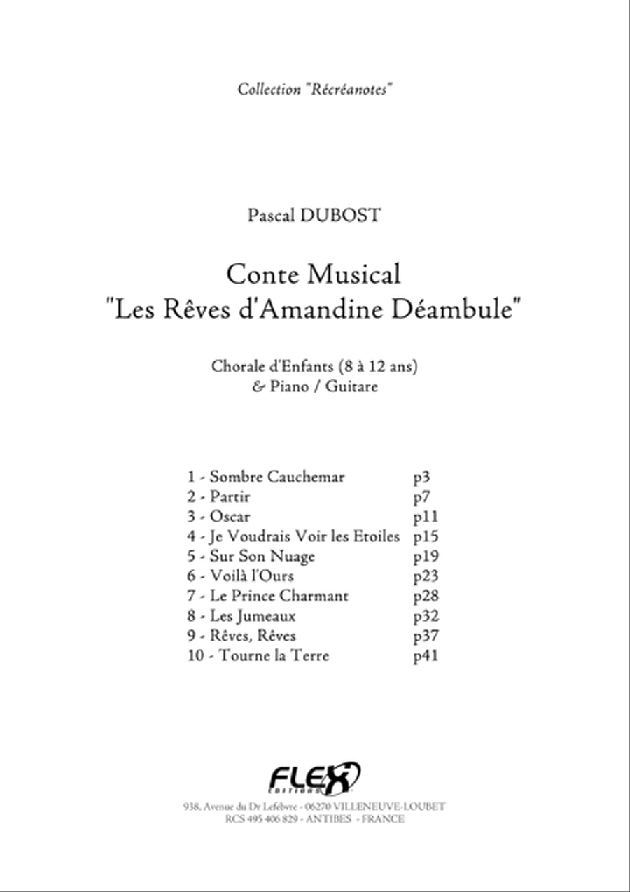 Conte Musical Amandine Deambule Children's Choir scores gallery preview page 1