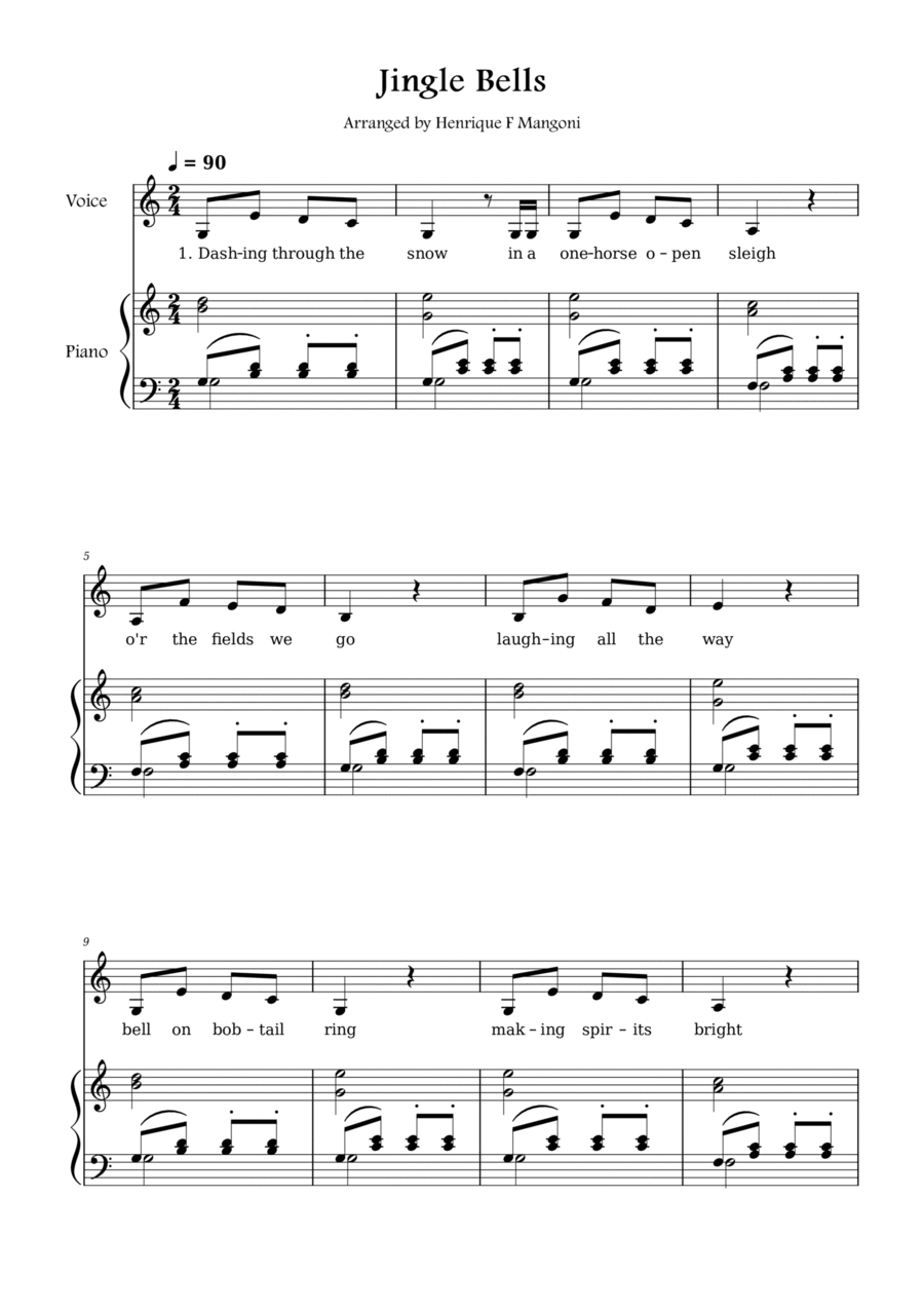 Jingle Bells Voice scores gallery preview page 1