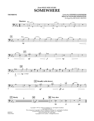 Book cover for Somewhere (from West Side Story) - Trombone