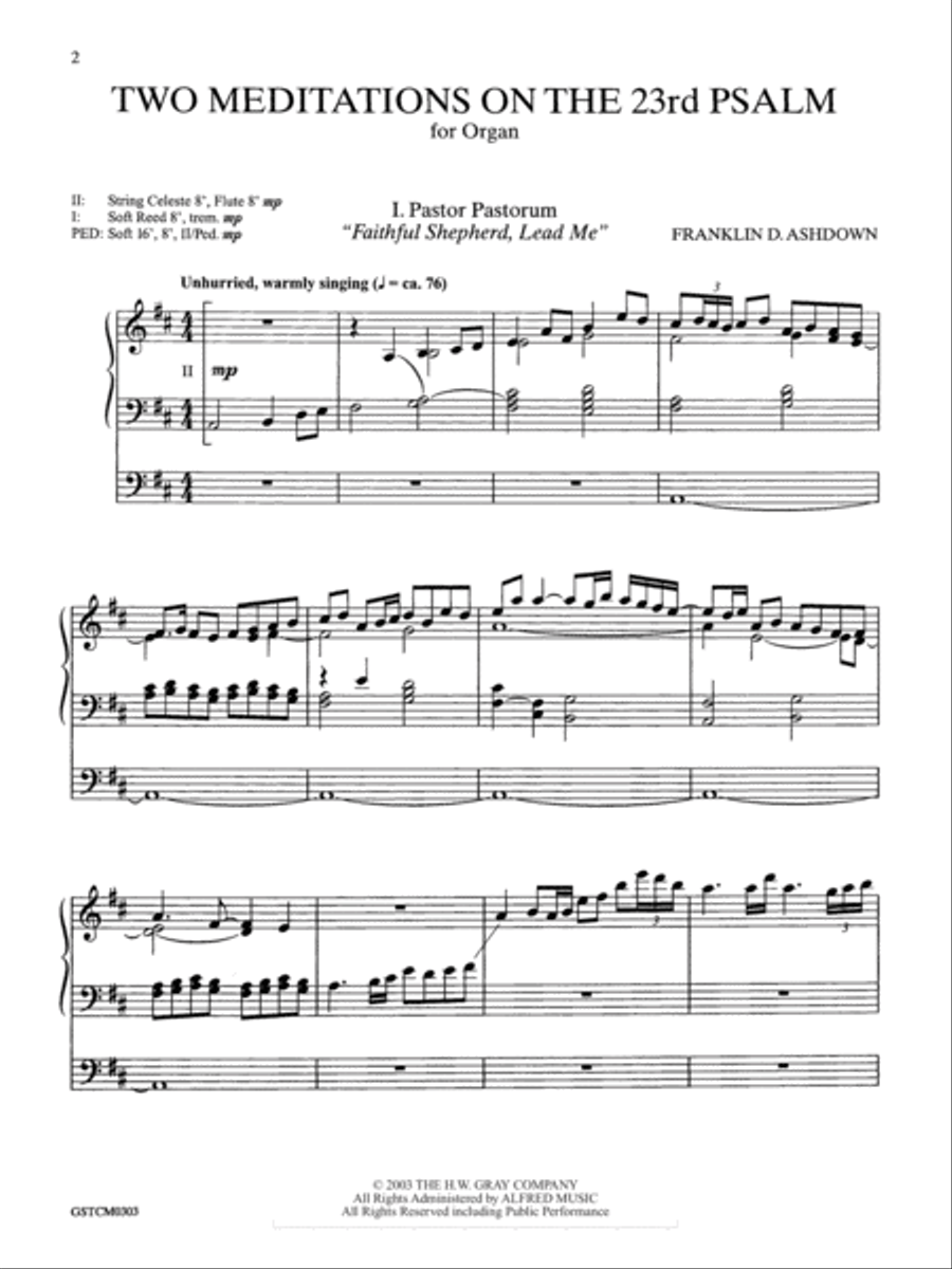 Two Meditations on the 23rd Psalm Organ scores gallery preview page 2