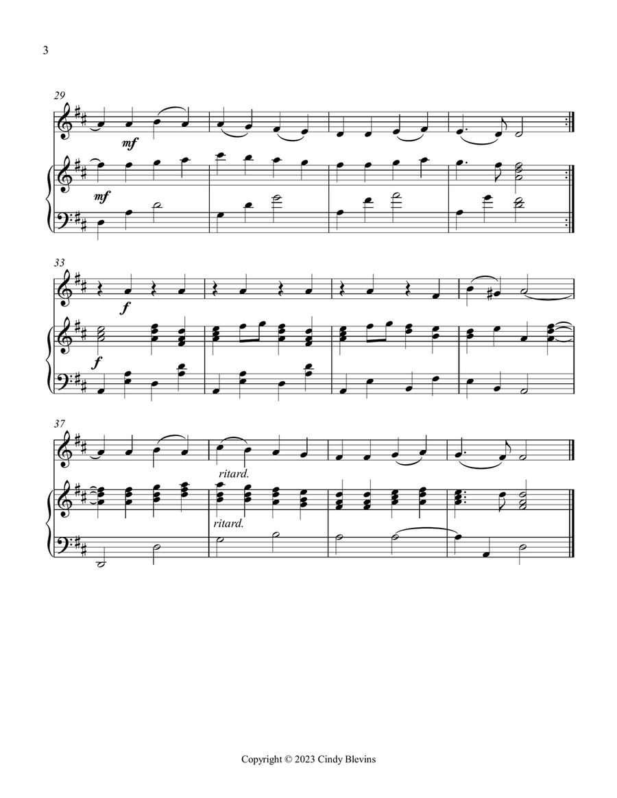 Ode To Joy, Piano and Tin Whistle (D) Piano scores gallery preview page 5