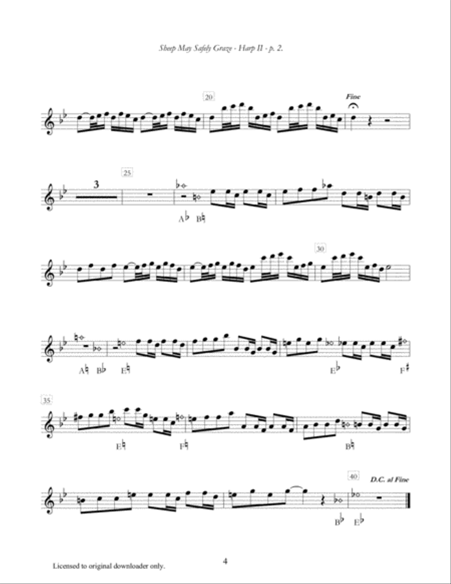 Sheep May Safely Graze Harp scores gallery preview page 5
