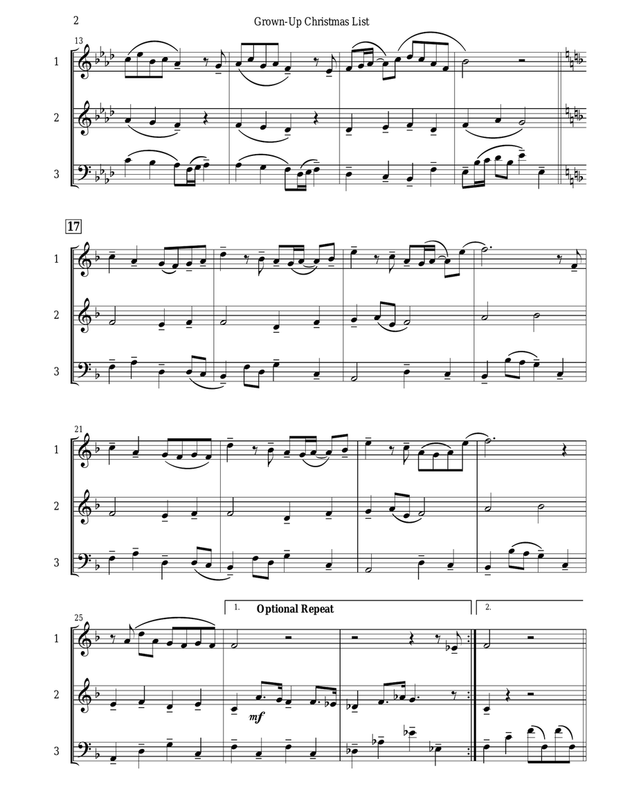 Grown-Up Christmas List Woodwind Trio scores gallery preview page 3