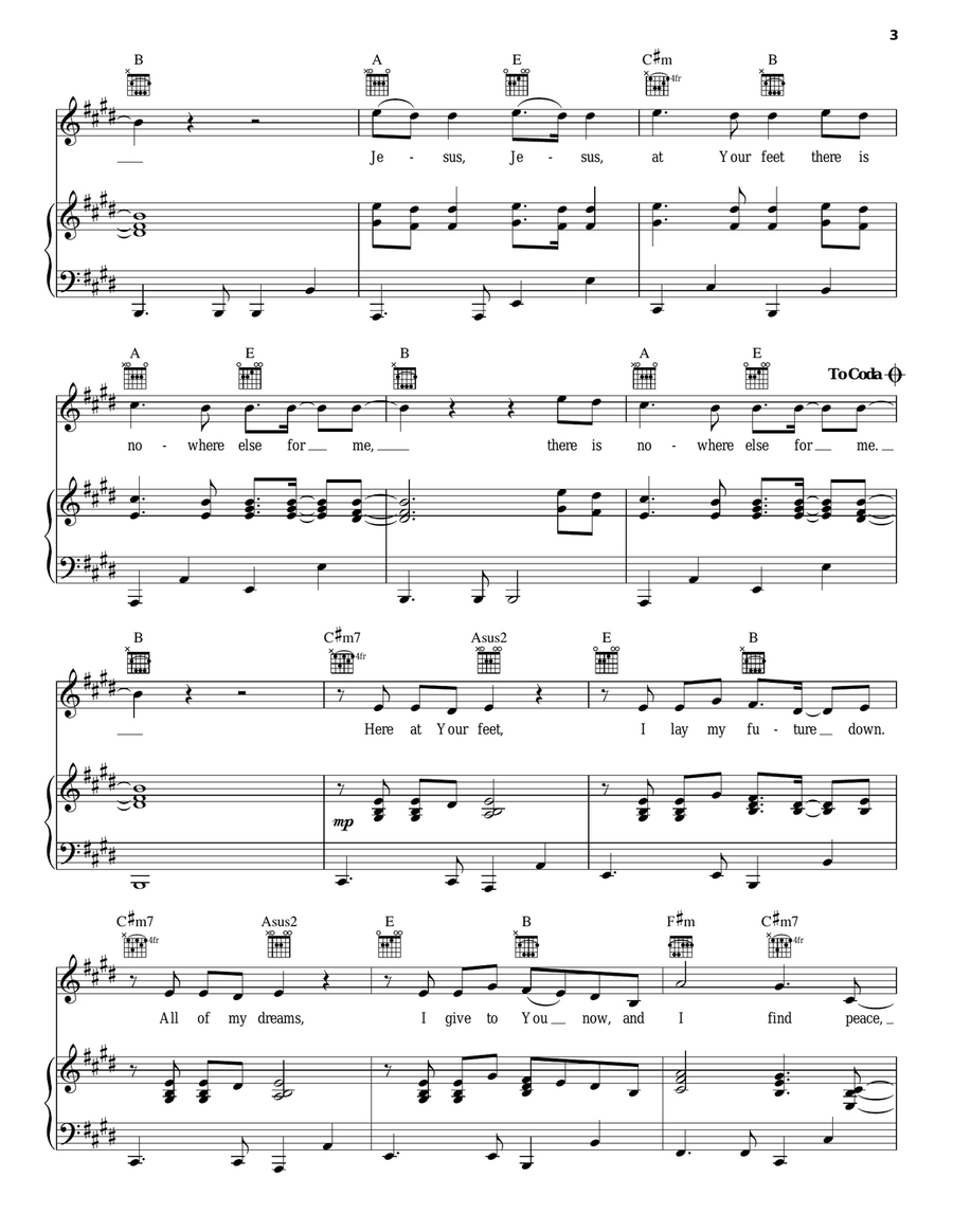 At Your Feet Piano, Vocal, Guitar scores gallery preview page 3