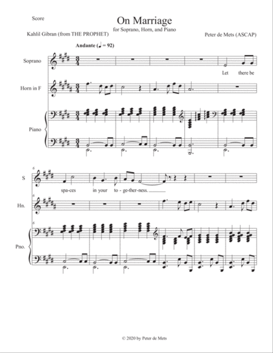 On Marriage Small Ensemble scores gallery preview page 1