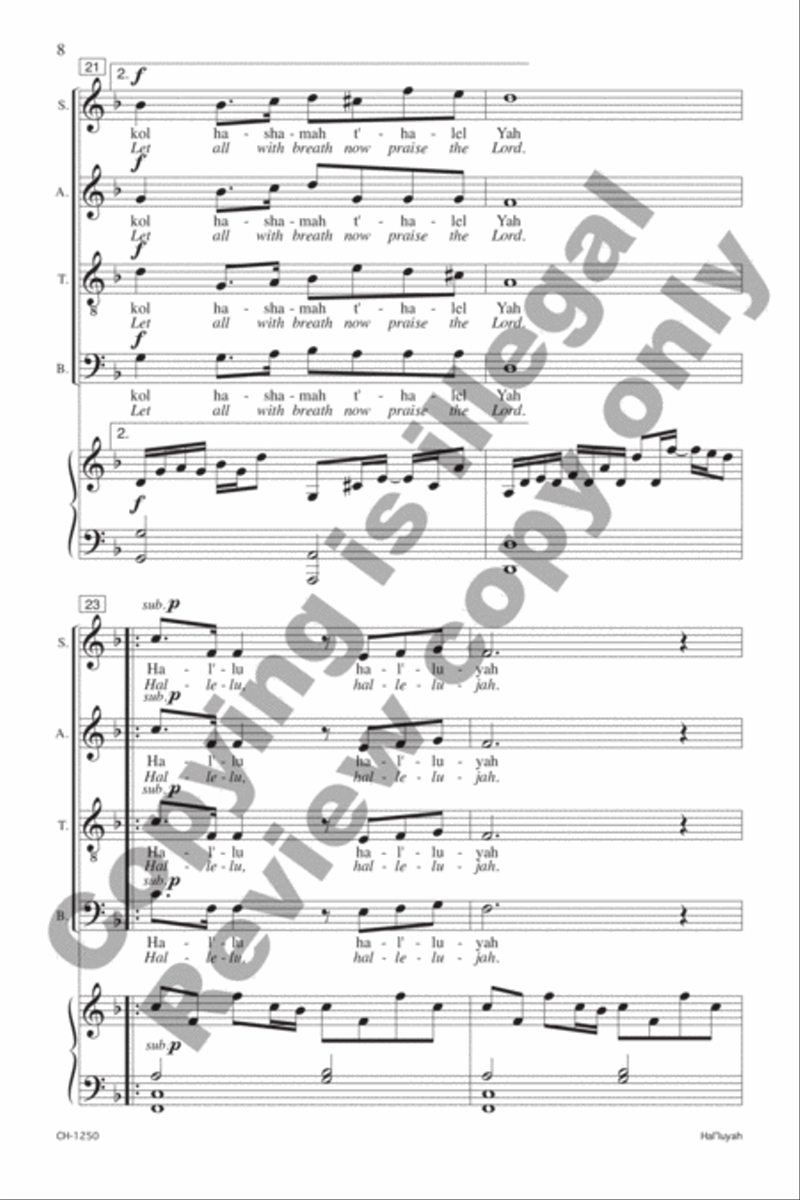 Hal'luya Hal'luya 4-Part scores gallery preview page 8