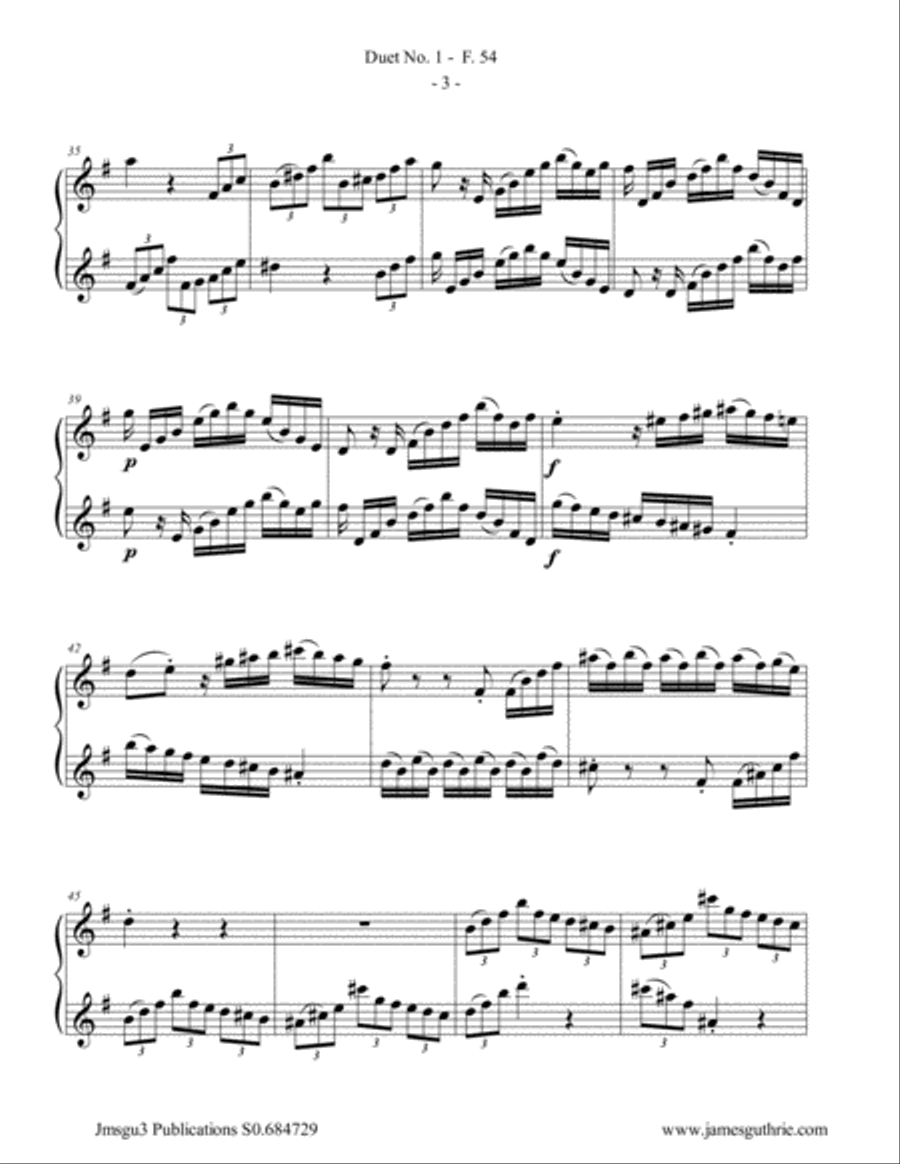 WF Bach: The Six Duets Complete for Alto Flute Duo Flute Duet scores gallery preview page 3