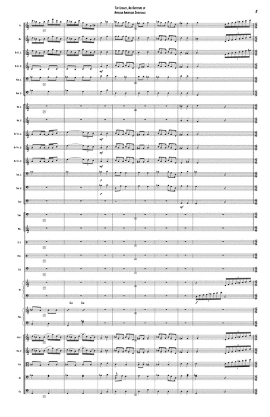 The Legacy, An Overture of African American Spirituals for Standard Orchestra Full Orchestra scores gallery preview page 5
