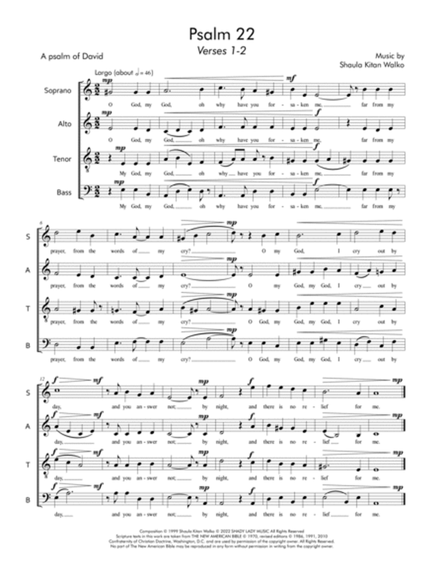 Psalm 22 (My God, My God) – SATB small choir ensemble image number null