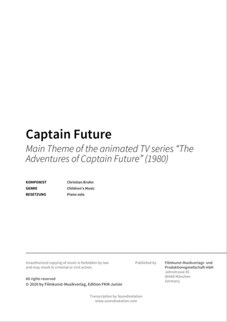 Captain Future Piano scores gallery preview page 2
