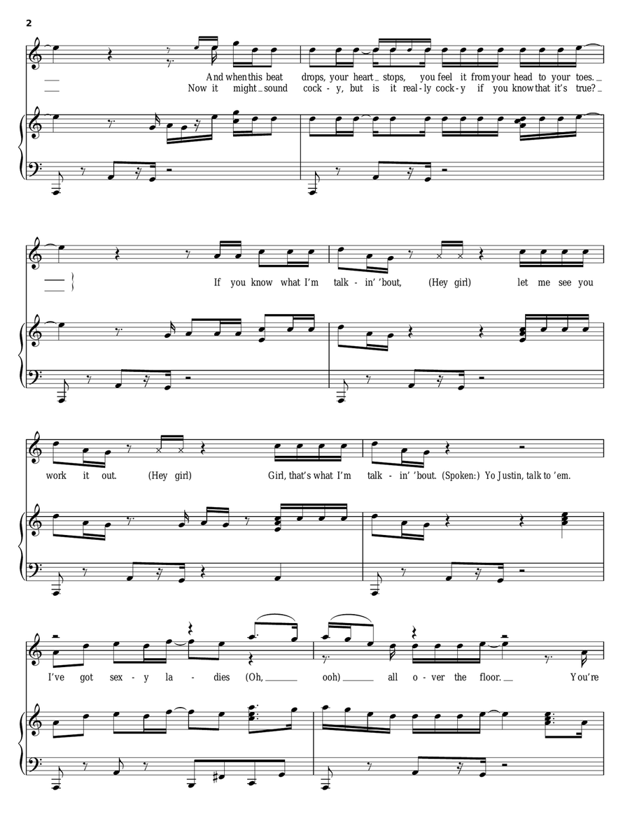 Sexy Ladies (Let Me Talk To You Prelude) Piano, Vocal, Guitar scores gallery preview page 2