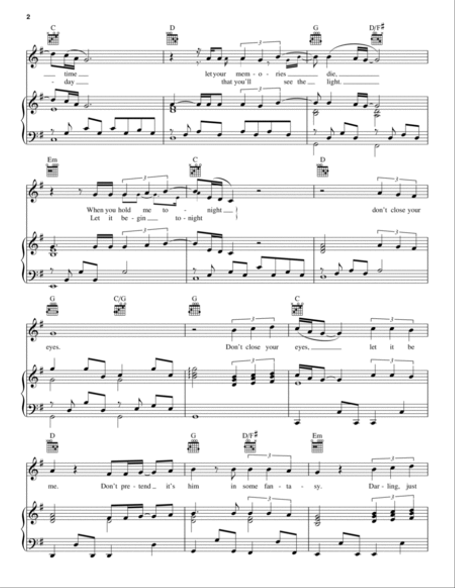 Don't Close Your Eyes Piano, Vocal, Guitar scores gallery preview page 2