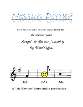 Nessun Dorma by Puccini for flute choir / flute ensemble