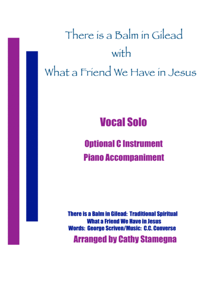 There is a Balm in Gilead (with "What a Friend We Have in Jesus") Vocal Solo, Optional C Instrument image number null