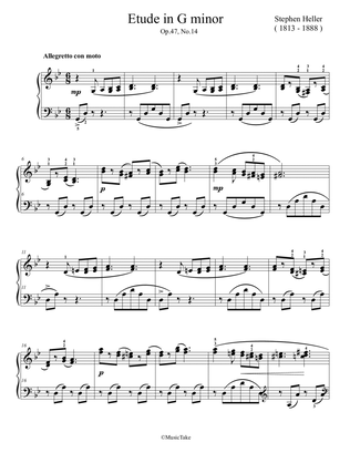 Book cover for Heller Etude in G minor Op.47, No.14