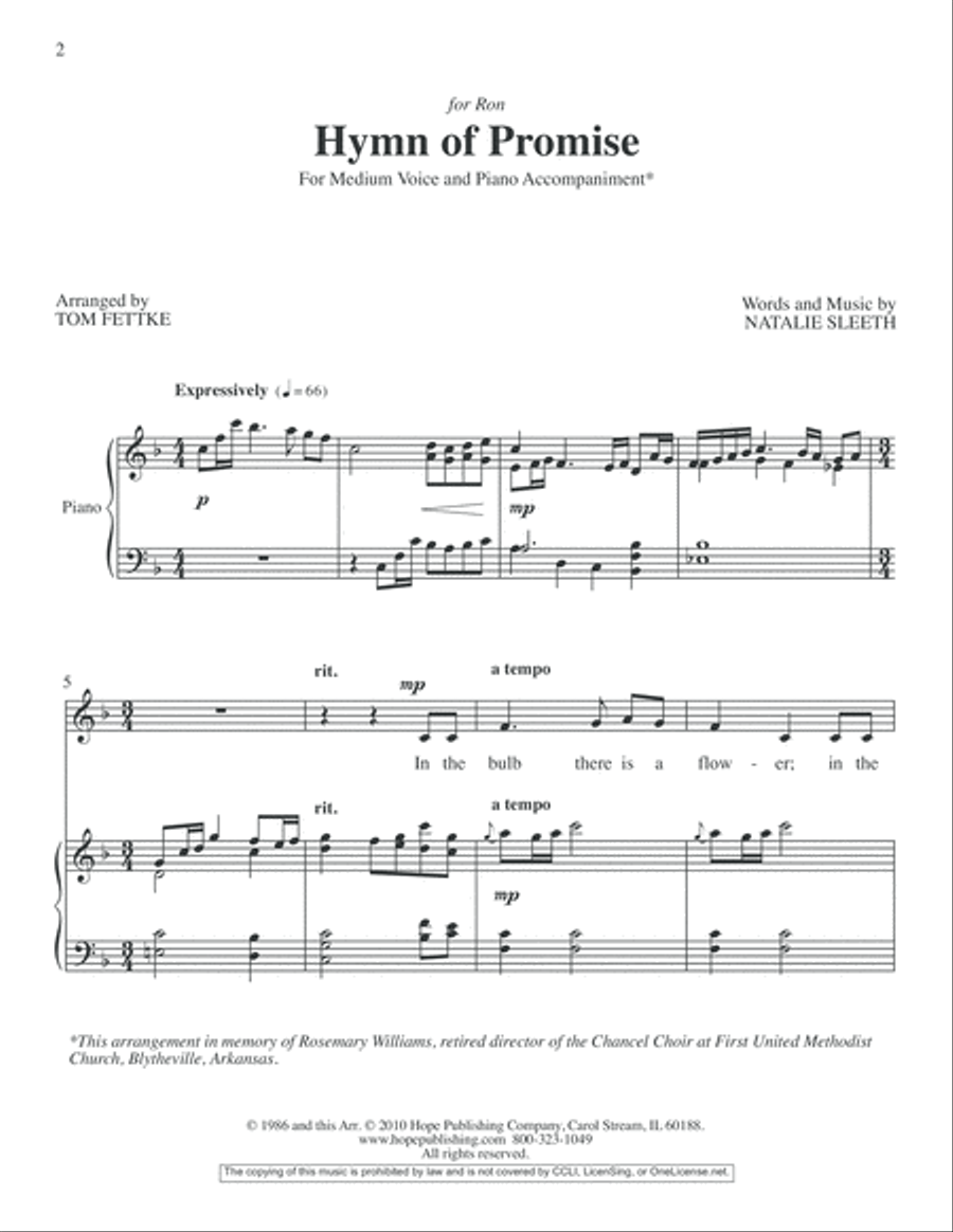 Hymn of Promise Choir scores gallery preview page 2