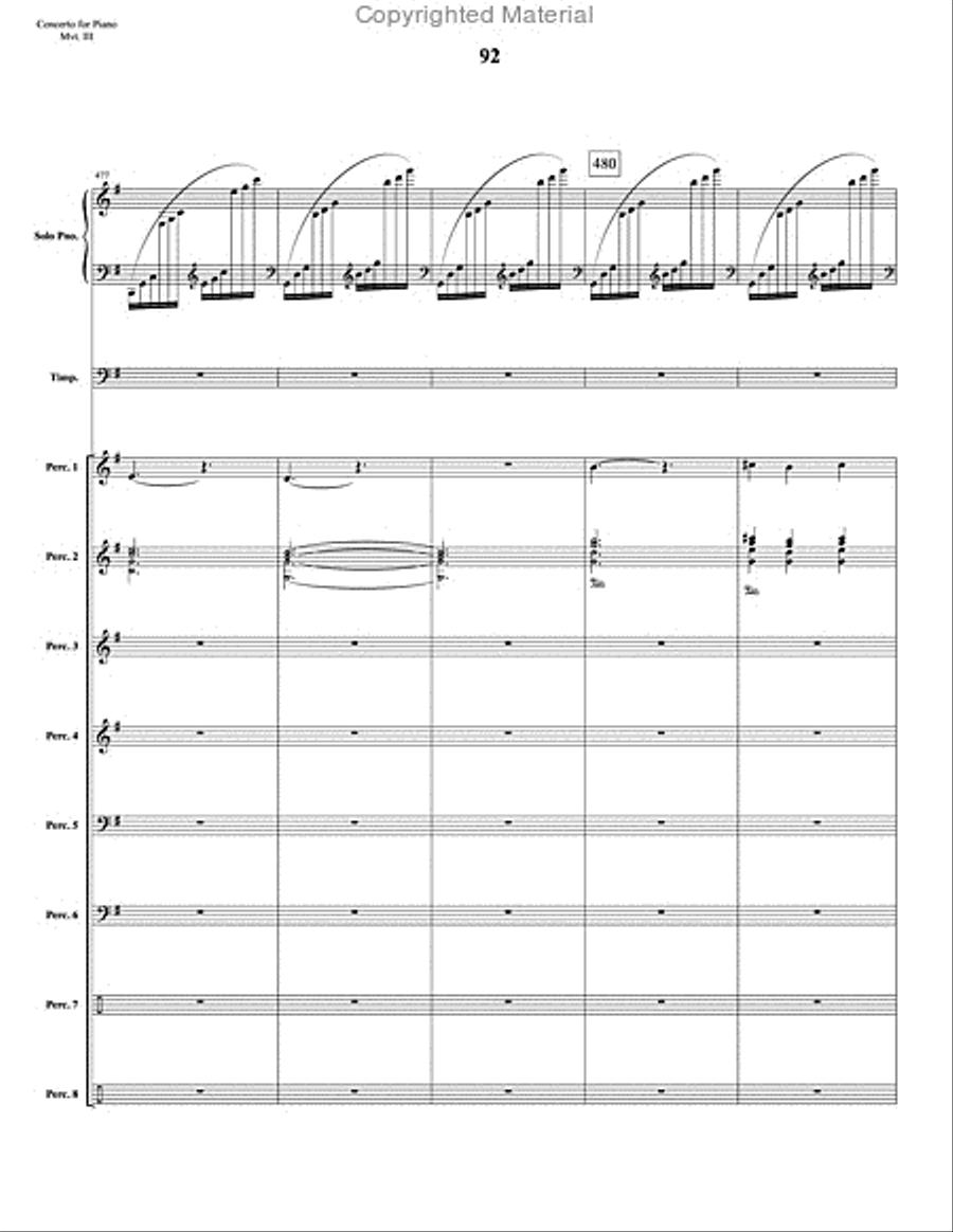 Concerto for Piano and Percussion Orchestra Percussion Ensemble scores gallery preview page 114