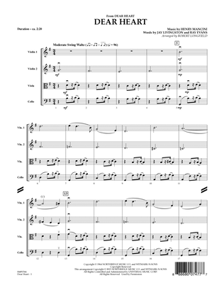 Book cover for Dear Heart - Conductor Score (Full Score)
