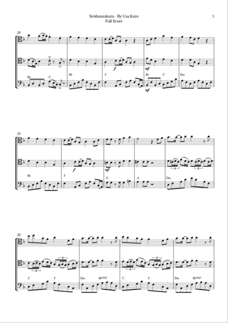 Senbonzakura String Trio scores gallery preview page 3