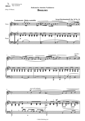 Book cover for Vokaliz, Op. 34 No. 14 (B minor)