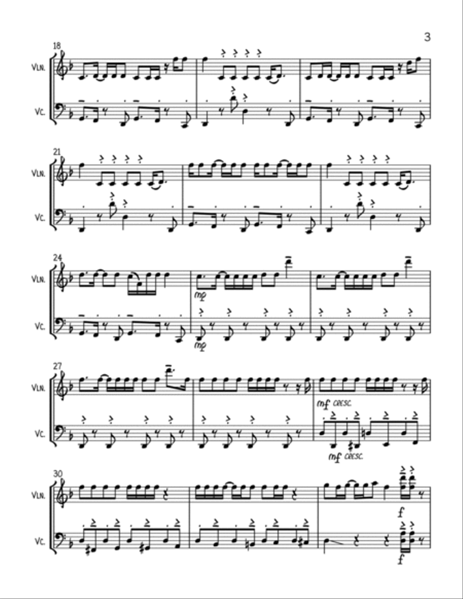 Uptown Funk String Duet scores gallery preview page 3