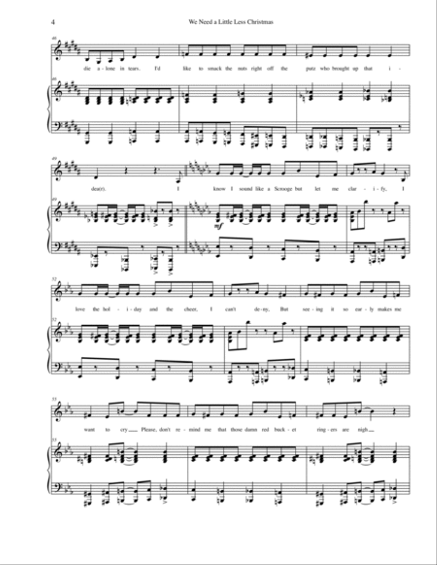 We Need a Little Less Christmas Voice scores gallery preview page 4