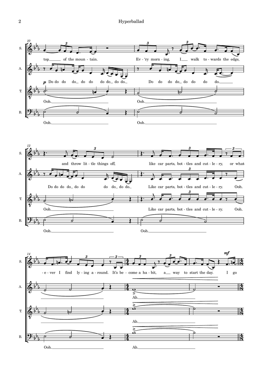 Hyperballad (arr. Ed Aldcroft) 4-Part scores gallery preview page 2