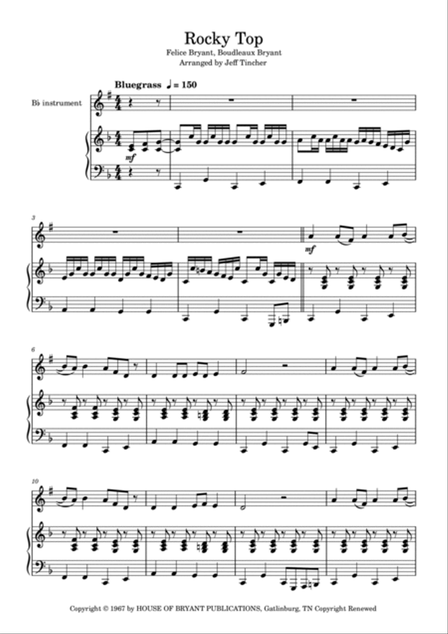 Rocky Top B-Flat Trumpet scores gallery preview page 2