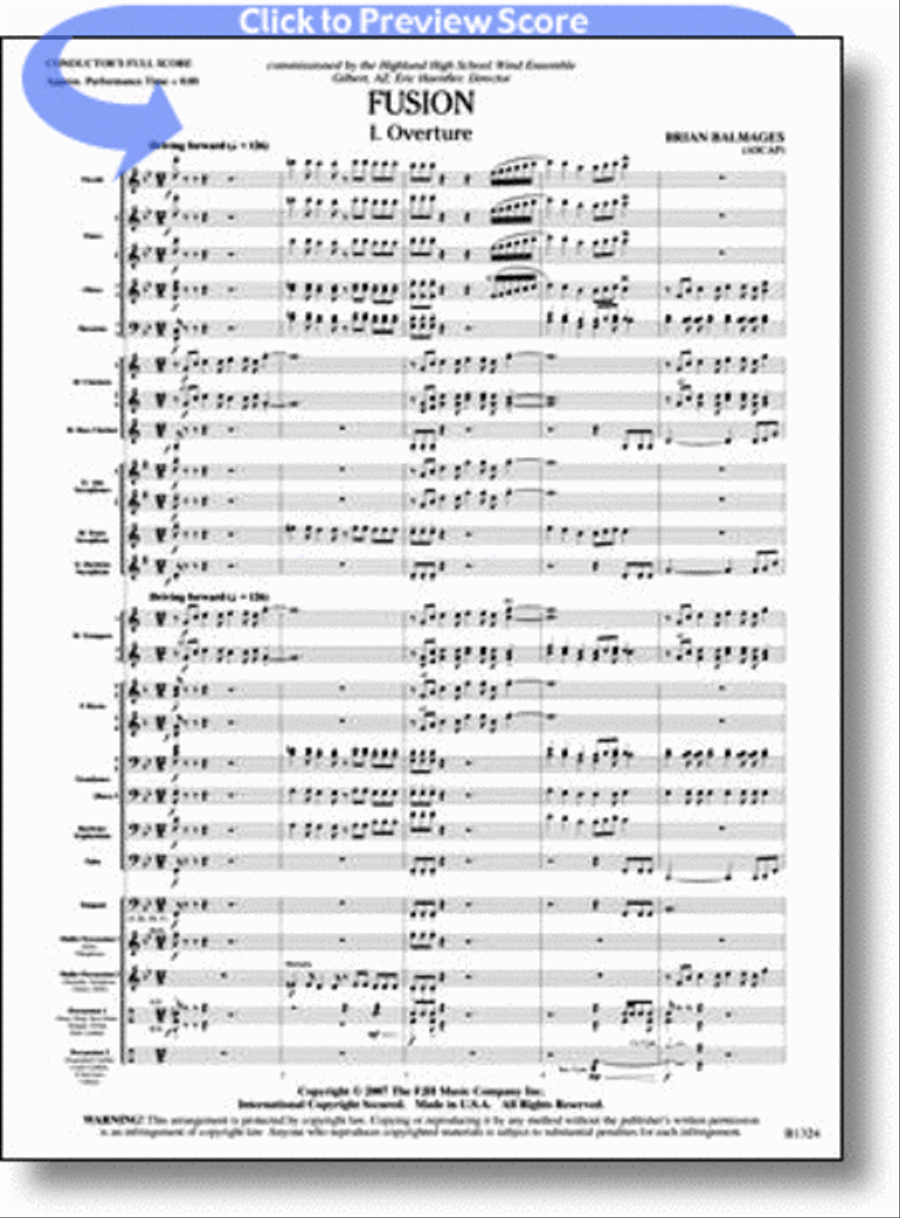 Fusion Concert Band scores gallery preview page 1