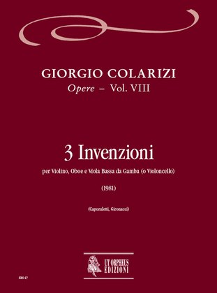 3 Inventions for Violin, Oboe and Bass Viol (Violoncello) (1981)